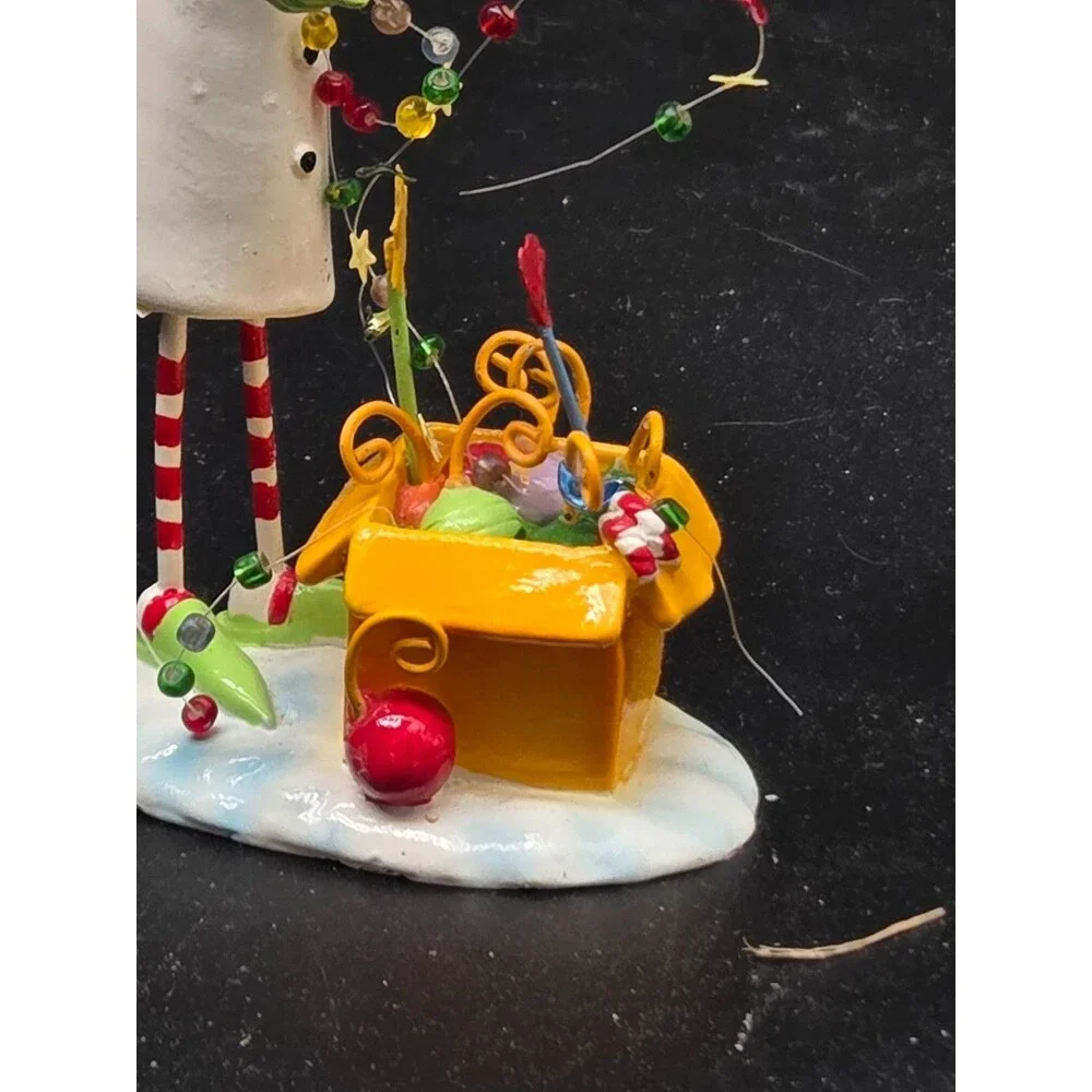 Department 56 Snowman Decorating with Lights Rare LolliStick Christmas Ornament